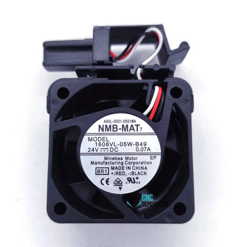 NMB 1608VL-05W-B49/A90L-0001-0551#A Soğutma Fanı - 40x40x20mm 24V DC 0.13A 3-Pin Konnektörlü Fanuc A90L-0001-0551#A Uyumlu Endüstriyel Fan  Ürün Özellikleri: