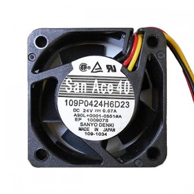 San Ace 40x40x20mm 24VDC 0.07A 3 Kablolu Fan 109P0424H6D23