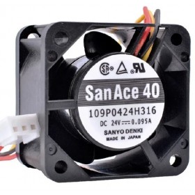  San Ace 40x40x28mm 24VDC 0.095A 3 Kablolu Fan 109P0424H316