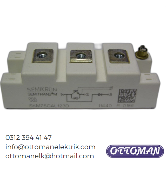 SKM75GAL123D Semikron IGBT MODULE 75A 1200V - Ottoman Elektrik